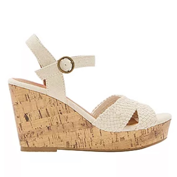 Pop Womens Perky natural Wedge Sandals size 11 platforms Strappy with OG box - Picture 7 of 12